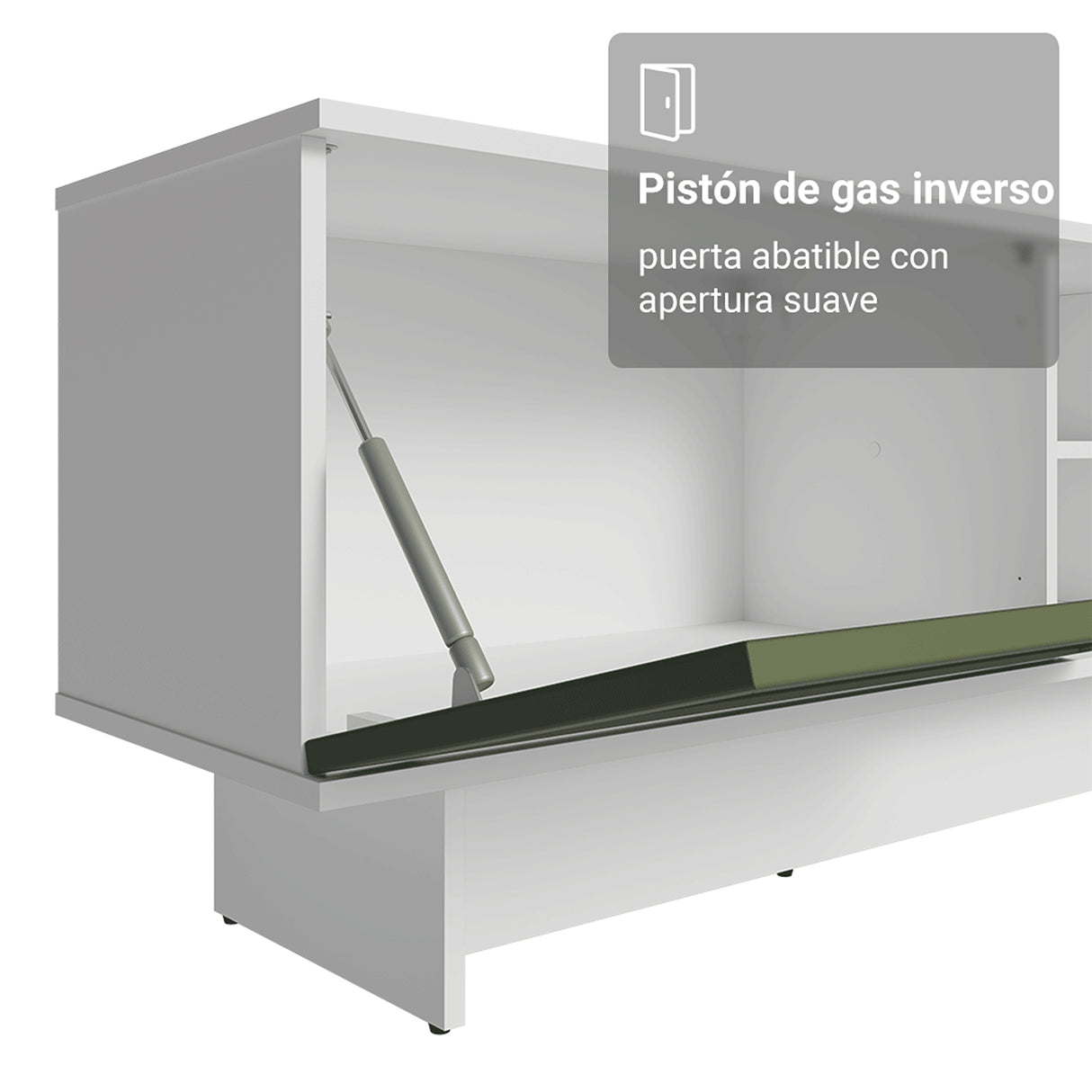Rack de TV Vik Blanco y Verde 218x52cm para TV Hasta 80 Pulgadas con Cinco Cajones
