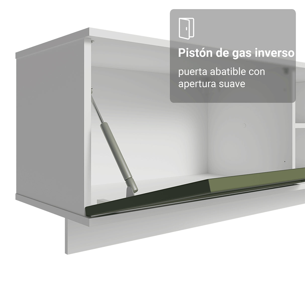 Rack de TV Vik Blanco y Verde 218x52cm para TV Hasta 80 Pulgadas Flotante con Cinco Cajones