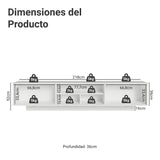 Rack de TV Vik Blanco y Verde 218x52cm para TV Hasta 80 Pulgadas Flotante con Cinco Cajones