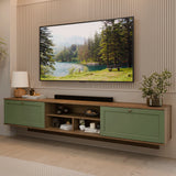 Rack de TV Vik Marrón y Verde 218x52cm para TV Hasta 80 Pulgadas Flotante con Cinco Cajones