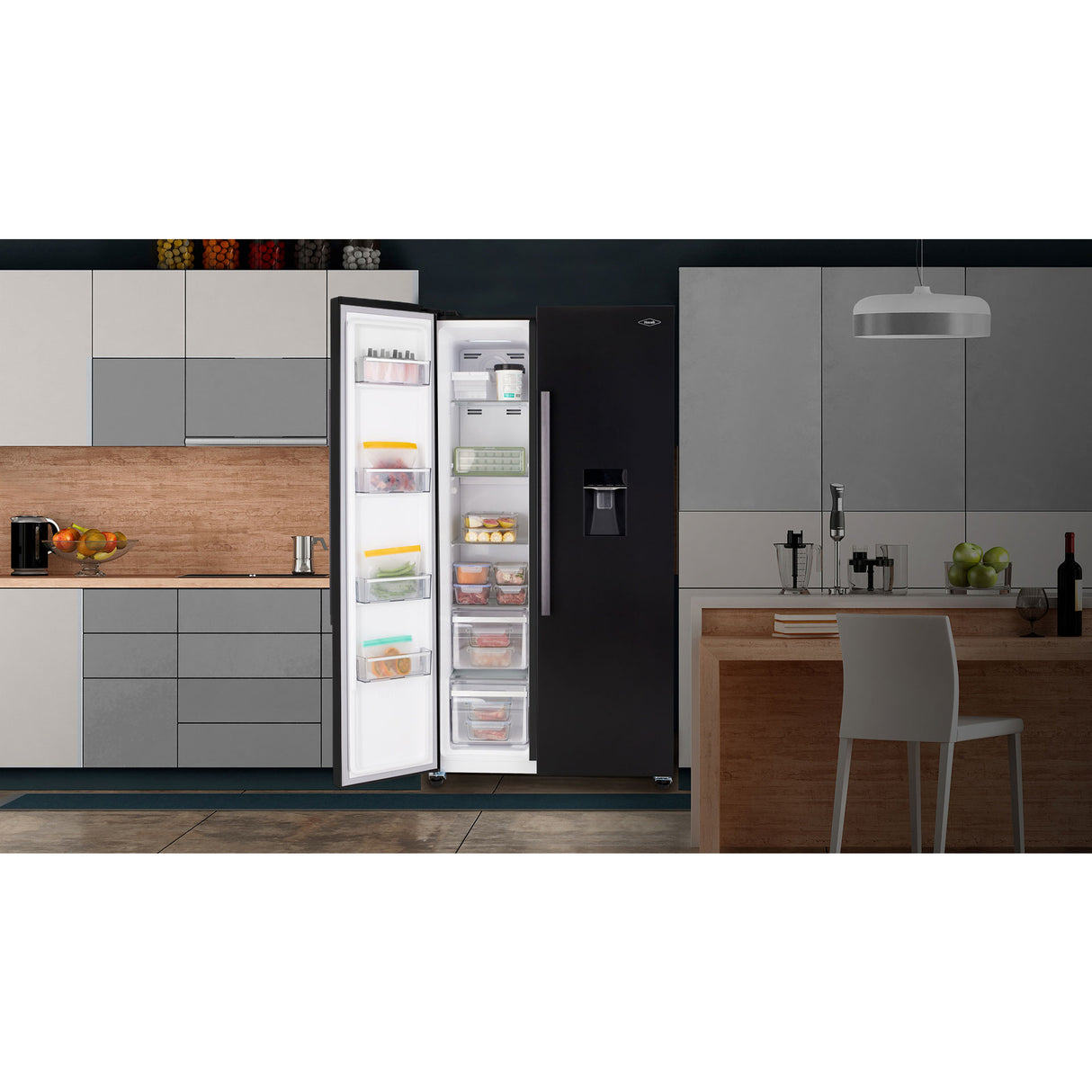 Nevecón Haceb Inverter Negro 91x177cm No Frost de 529 Litros con Dispensador de Agua y con Pantalla Digital