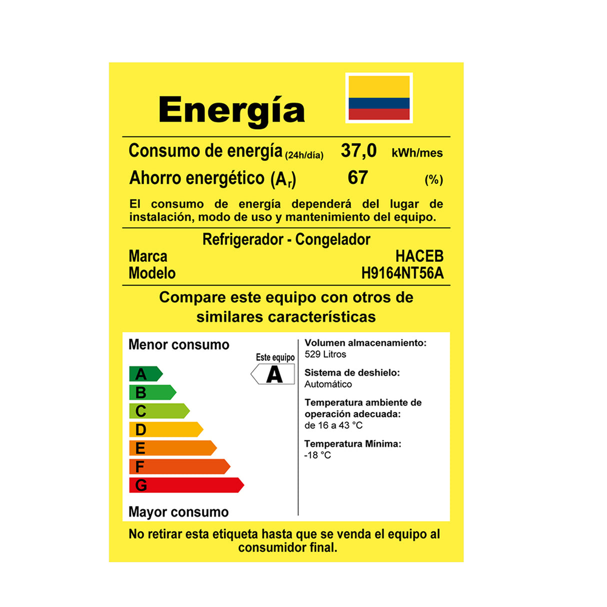 Nevecón Haceb Inverter Negro 91x177cm No Frost de 529 Litros con Dispensador de Agua y con Pantalla Digital