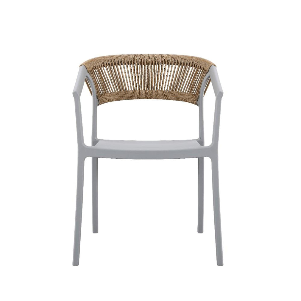 Silla para Exteriores Bali Gris 53x75.5cm Apilable con Apoya Brazos y con Espaldar