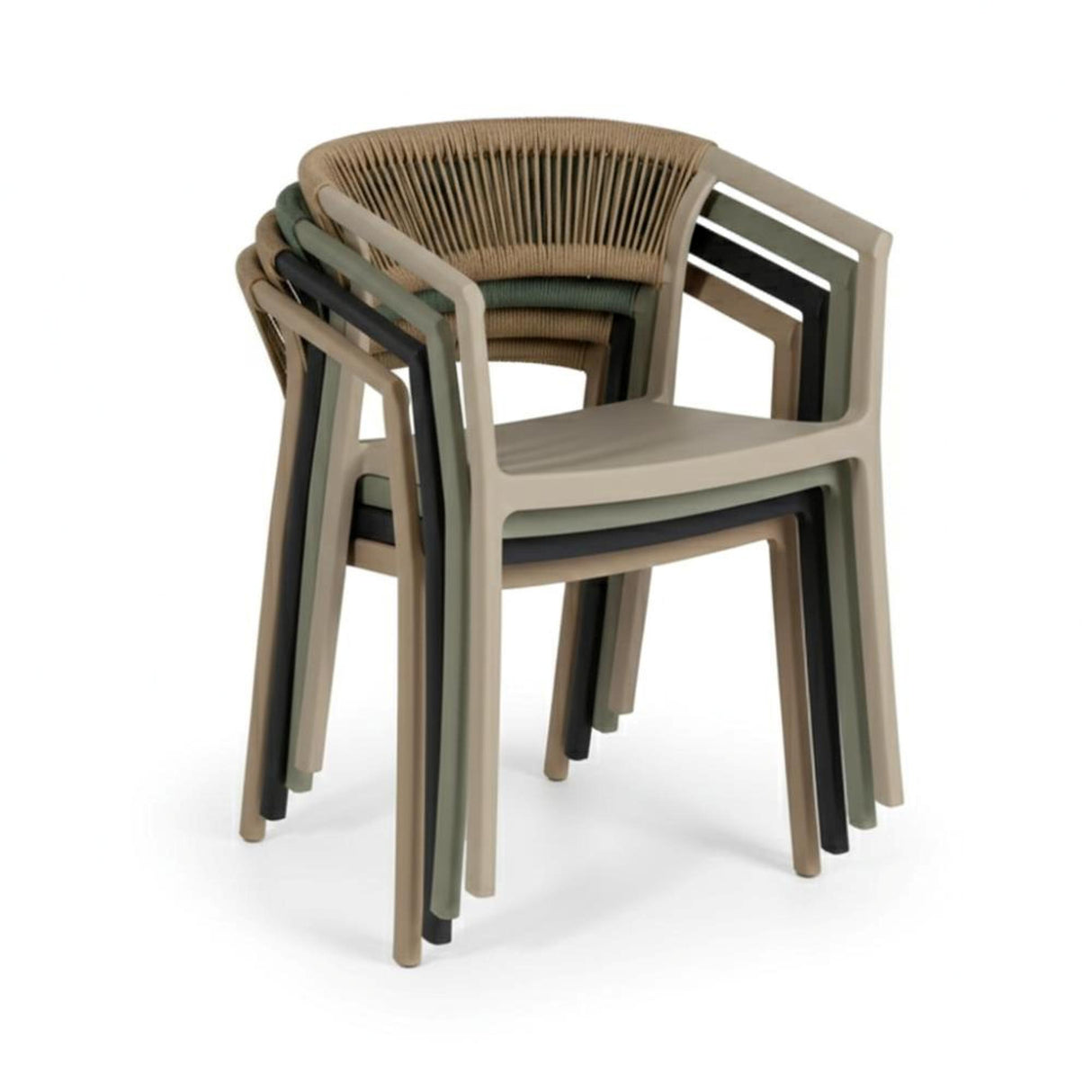 Silla para Exteriores Bali Gris 53x75.5cm Apilable con Apoya Brazos y con Espaldar