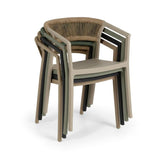 Silla para Exteriores Bali Gris 53x75.5cm Apilable con Apoya Brazos y con Espaldar