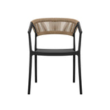 Silla para Exteriores Bali Negro 53x75.5cm Apilable con Apoya Brazos y con Espaldar
