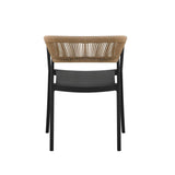 Silla para Exteriores Bali Negro 53x75.5cm Apilable con Apoya Brazos y con Espaldar