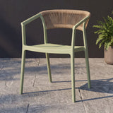 Silla para Exteriores Bali Verde 53x75.5cm Apilable con Apoya Brazos y con Espaldar
