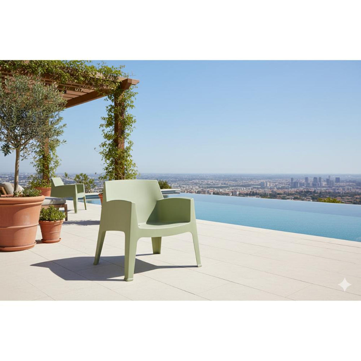 Silla para Exteriores Coron Verde 62.5x73cm con Apoya Brazos y con Espaldar