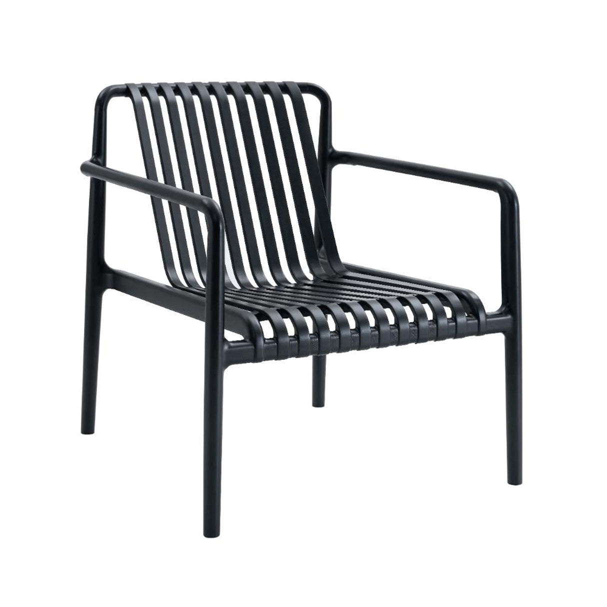 Silla para Exteriores Parma Negro 66.5x76cm Apilable con Apoya Brazos y con Espaldar