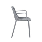 Silla para Exteriores Parma Gris 57x80cm Apilable con Apoya Brazos y con Espaldar