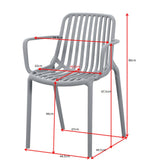 Silla para Exteriores Parma Gris 57x80cm Apilable con Apoya Brazos y con Espaldar