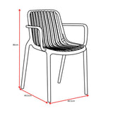 Silla para Exteriores Parma Negro 57x80cm Apilable con Apoya Brazos y con Espaldar