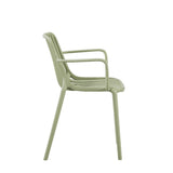 Silla para Exteriores Parma Verde 57x80cm Apilable con Apoya Brazos y con Espaldar