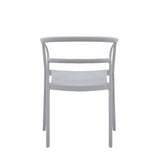 Silla para Exteriores Porto Gris 56x75.5cm Apilable con Apoya Brazos y con Espaldar