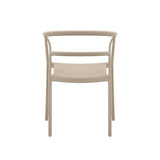 Silla para Exteriores Porto Taupe 56x75.5cm Apilable con Apoya Brazos y con Espaldar