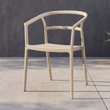 Silla para Exteriores Porto Taupe 56x75.5cm Apilable con Apoya Brazos y con Espaldar