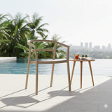 Silla para Exteriores Porto Taupe 56x75.5cm Apilable con Apoya Brazos y con Espaldar