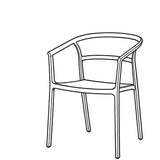 Silla para Exteriores Porto Taupe 56x75.5cm Apilable con Apoya Brazos y con Espaldar