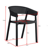 Silla para Exteriores Manaos Negro 52x73cm Apilable con Apoya Brazos y con Espaldar
