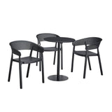Silla para Exteriores Manaos Negro 52x73cm Apilable con Apoya Brazos y con Espaldar
