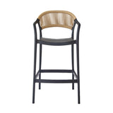 Silla Bar para Exteriores Bali Negro 56x109cm con Apoya Brazos y con Espaldar