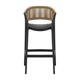Silla Bar para Exteriores Bali Negro 56x109cm con Apoya Brazos y con Espaldar