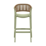 Silla Bar para Exteriores Bali Verde 56x109cm con Apoya Brazos y con Espaldar