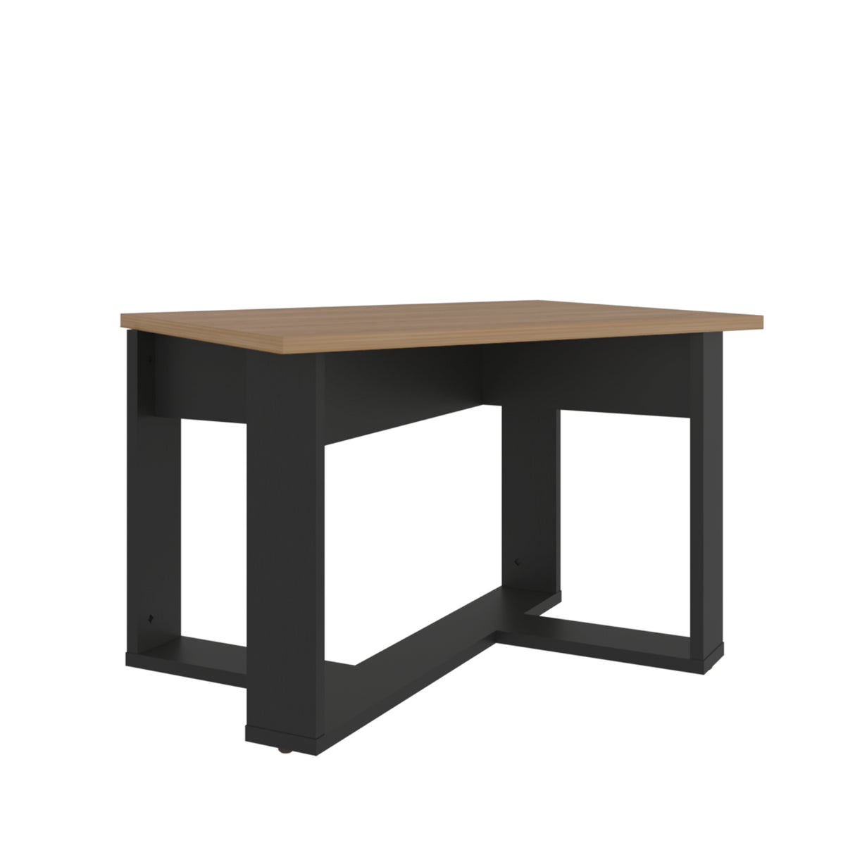 Mesa Auxiliar Pietra Fresno Europeo y Wengue 59.8x39.6cm Rectangular con Patas