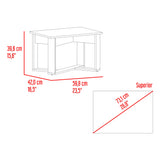 Mesa Auxiliar Pietra Fresno Europeo y Wengue 59.8x39.6cm Rectangular con Patas