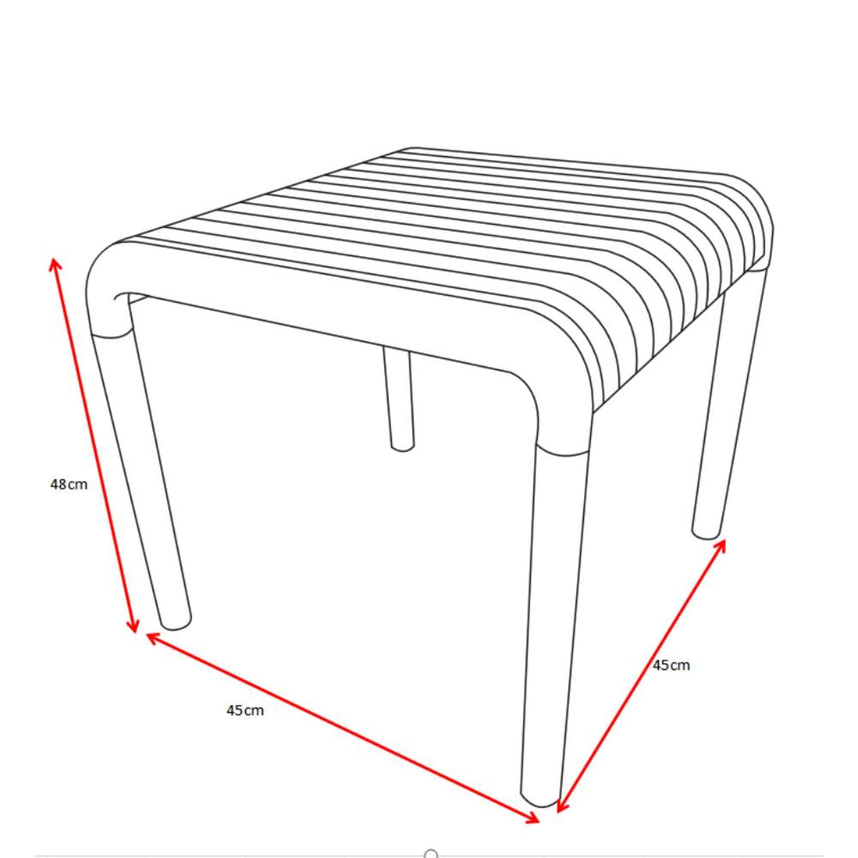 Mesa de Centro Parma Verde 45x48cm Cuadrado con Patas