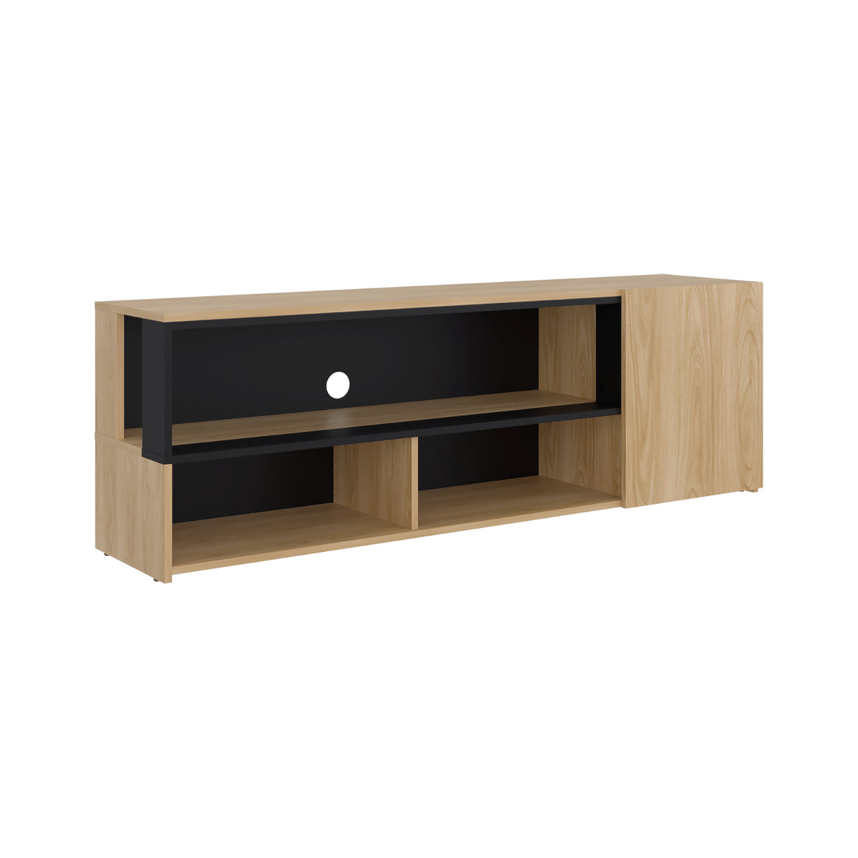 Rack de TV Noland Fresno Europeo y Wengue 151.2x50.7cm para TV Hasta 65" Pulgadas con Tres Compartimientos