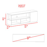 Rack de TV Noland Fresno Europeo y Wengue 151.2x50.7cm para TV Hasta 65" Pulgadas con Tres Compartimientos