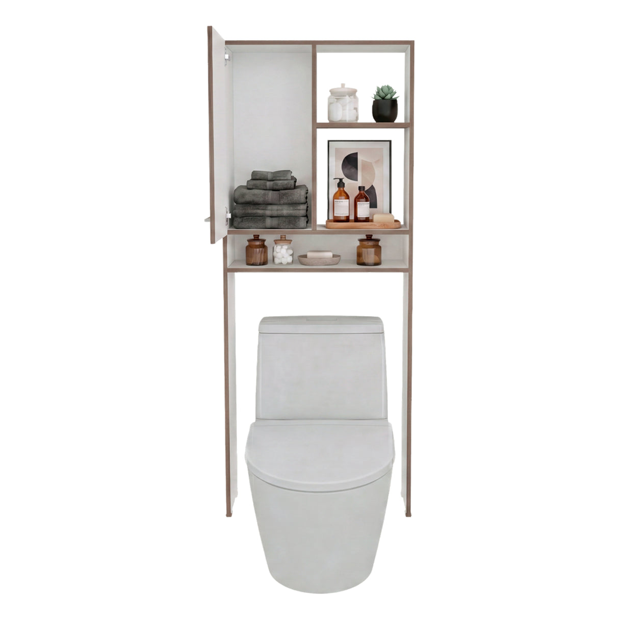 Ahorrador de Espacio para Baño Bath Avellana 63.1x160.8cm con Un Entrepaño