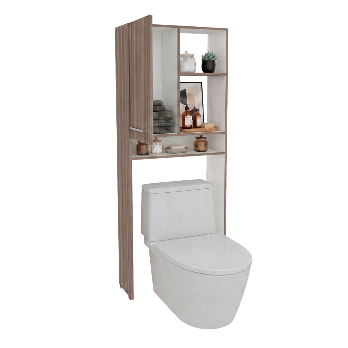 Ahorrador de Espacio para Baño Bath Avellana 63.1x160.8cm con Un Entrepaño