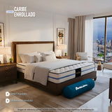 Colchón Enrollado Caribe Blanco Semidoble 120 X 190 Cm Firmeza Suave Doble Faz