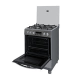 Estufa Challenger Kitchen Gourmet Gris 60x93cm para Gas Propano con Cuatro Quemadores y Un Horno Rosticero Grill