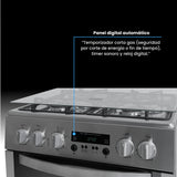 Estufa Challenger Kitchen Gourmet Gris 60x93cm para Gas Propano con Cuatro Quemadores y Un Horno Rosticero Grill