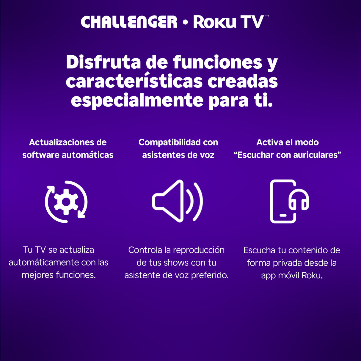Televisor Smart Challenger Roku Negro 122.5x70.9cm de 55" Pulgadas 4K con Wifi Integrado y con Bluetooth