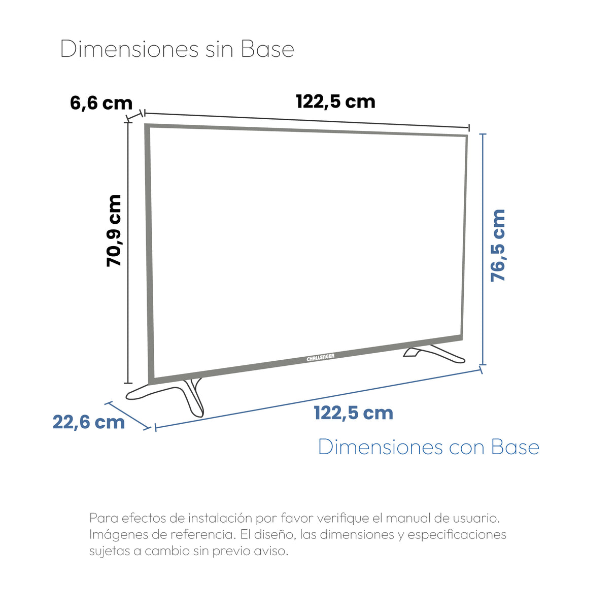 Televisor Smart Challenger Roku Negro 122.5x70.9cm de 55" Pulgadas 4K con Wifi Integrado y con Bluetooth