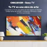 Televisor Smart Challenger Roku Negro 6.5x64.7cm de 50" Pulgadas 4K con Wifi Integrado y con Bluetooth