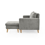 Sofá Barbados Plata Dorsey y Matiz Natural 190x85cm de Tres Puestos sin Apoya Brazos