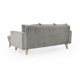 Sofá Barbados Plata Dorsey y Matiz Natural 190x85cm de Tres Puestos sin Apoya Brazos
