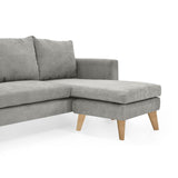 Sofá Barbados Plata Dorsey y Matiz Natural 190x85cm de Tres Puestos sin Apoya Brazos