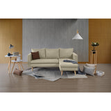Sofá Barbados Beige Duster y Matiz Natural 190x85cm de Tres Puestos sin Apoya Brazos