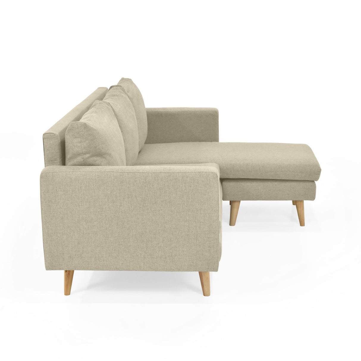 Sofá Barbados Beige Duster y Matiz Natural 190x85cm de Tres Puestos sin Apoya Brazos