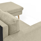 Sofá Barbados Beige Duster y Matiz Natural 190x85cm de Tres Puestos sin Apoya Brazos