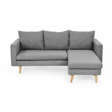 Sofá Barbados Gris Duster y Matiz Natural 190x85cm de Tres Puestos sin Apoya Brazos