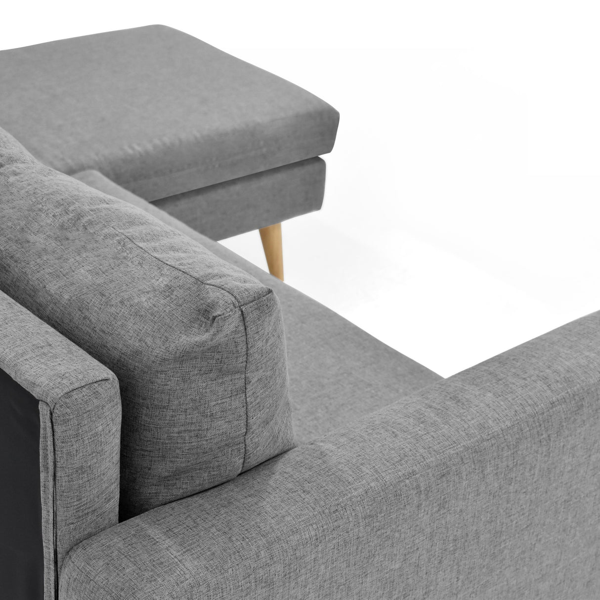 Sofá Barbados Gris Duster y Matiz Natural 190x85cm de Tres Puestos sin Apoya Brazos