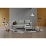 Sofá Barbados Plata Duster y Matiz Natural 190x85cm de Tres Puestos sin Apoya Brazos